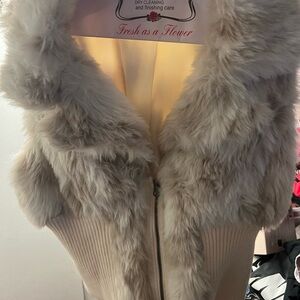 Papaya Cream Faux Fur Vest